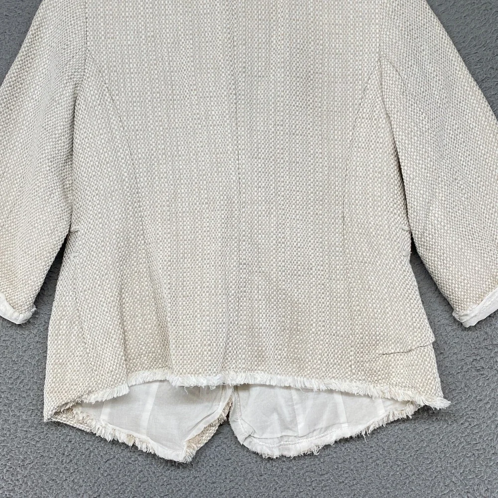 Soft Surroundings Ivory Textured Open-Front beautifully Blazer! - Picture 11 of 13
